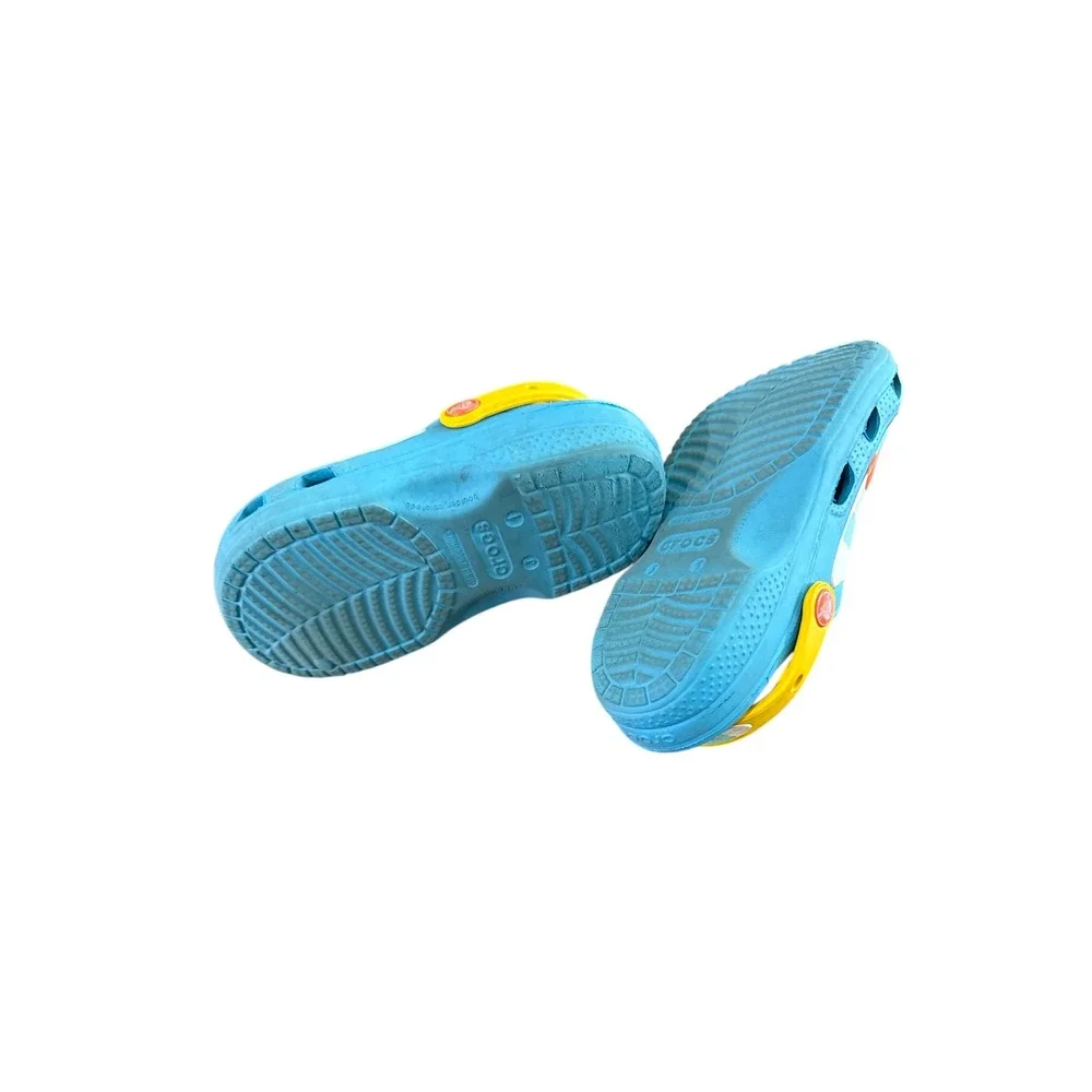 Kids‎ Crocs Frozen Olaf Beach Clogs Blue Yellow Size J1